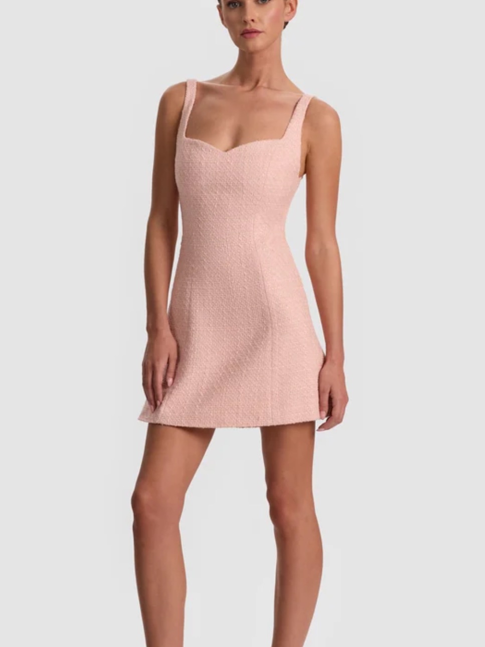 New Alice+ Olivia Eve Tweed Mini Dress English Rose